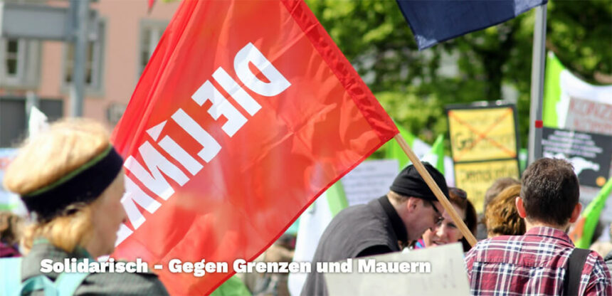 Bild Linke Mit Fahne © Website Linle Konstanz