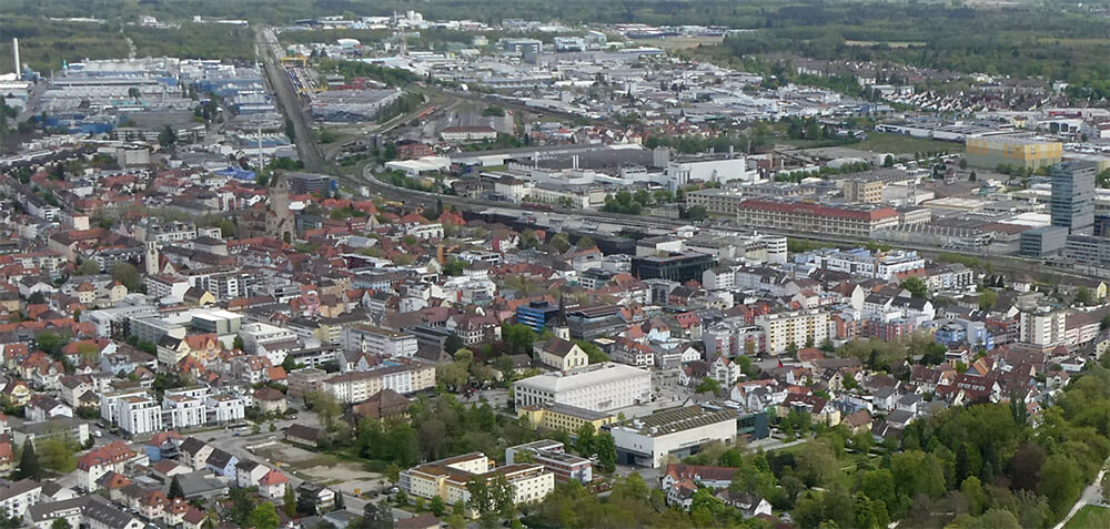 Blick Hohentwiel Richtung Stadtmitte Singen © Pit Wuhrer