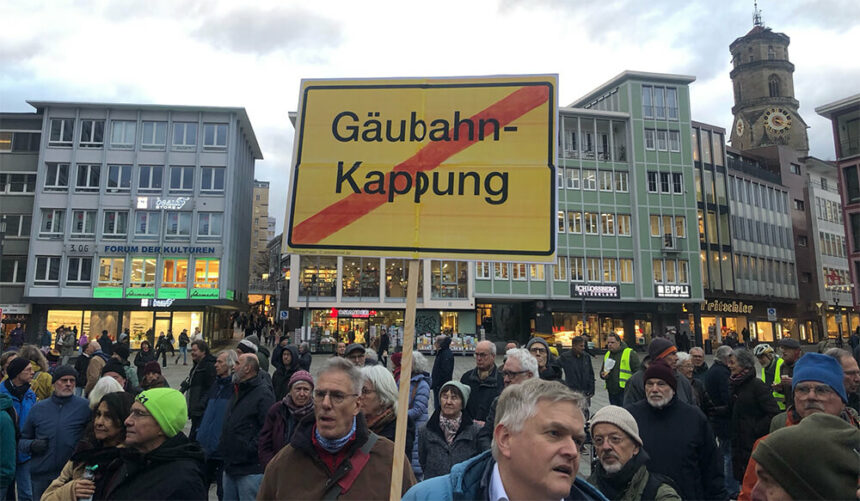 Demo Gäubahn Kappung Stuttgart 2025 01 23 © Pro Gäubahn Bündnis