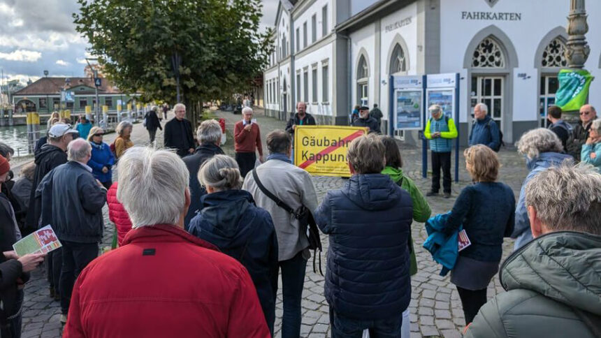 Gäubahn-Proteste entlang der Strecke