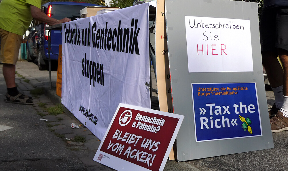 Infostand Kn Bündnis Welthandel Taxtherich 2024 08 31 © Pit Wuhrer