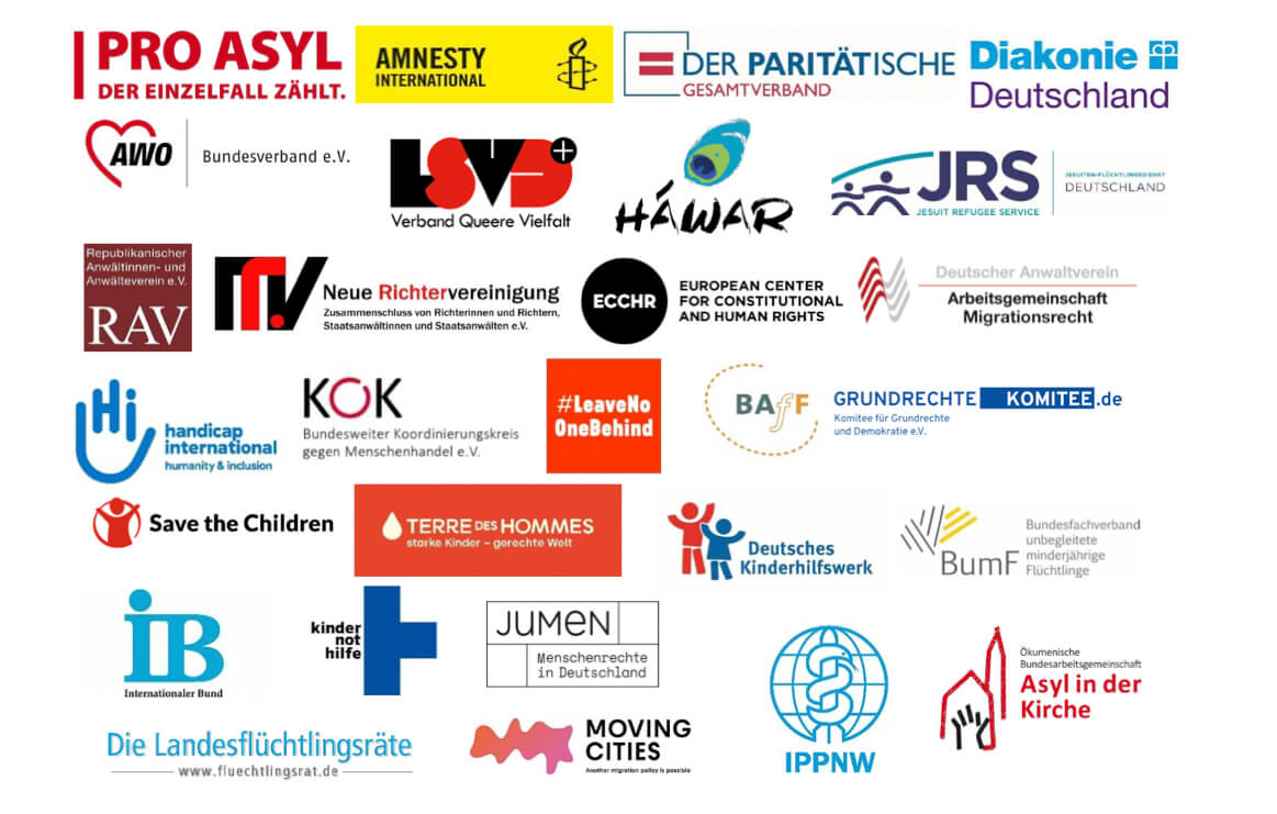 Organisationen Logos Appell Flüchtlingsschutz