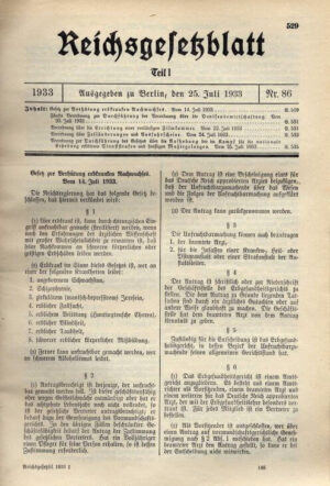 Reichsgesetzblatt 25 Juli 1933